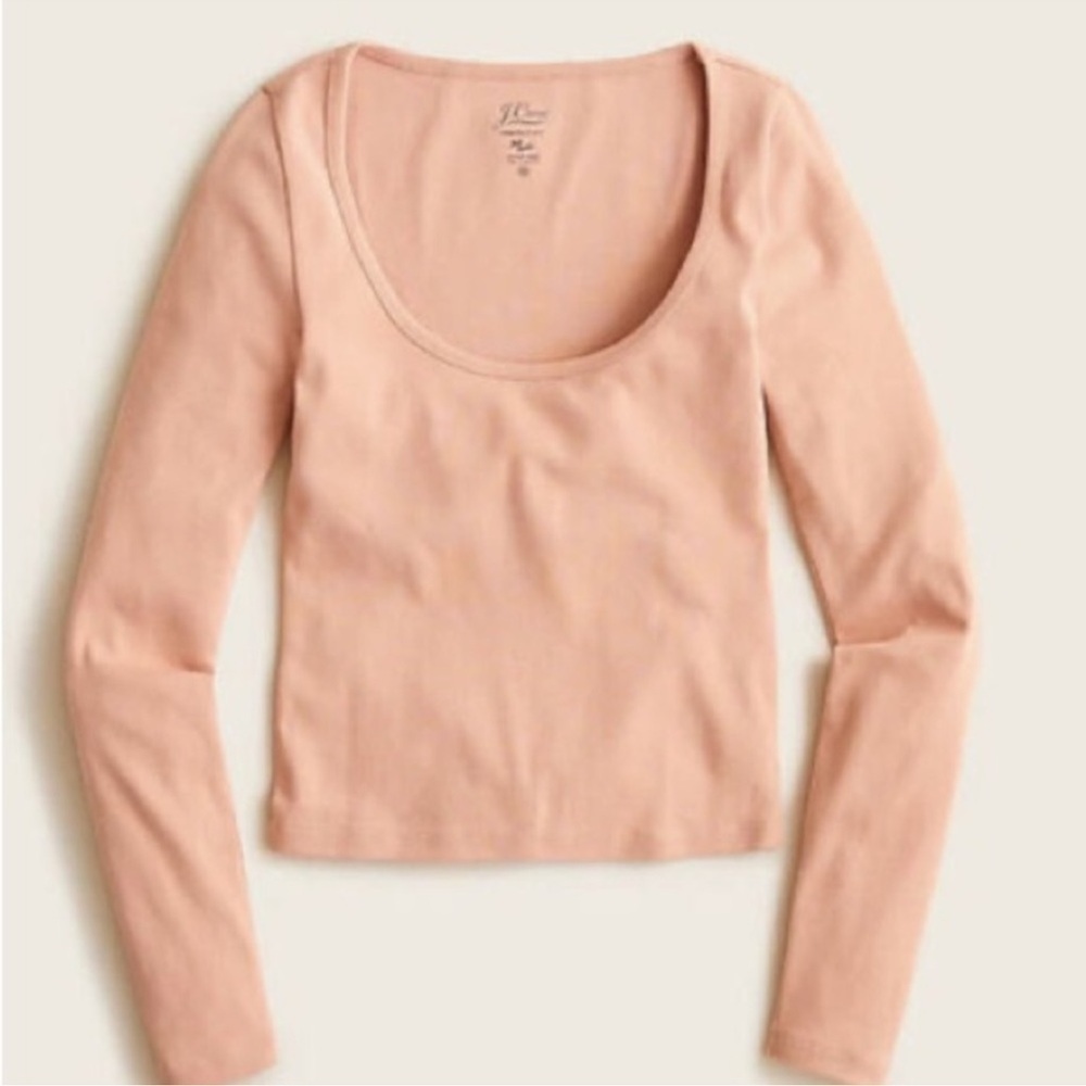 J Crew NWOT Scoopneck long-sleeve cropped T-shirt runs small